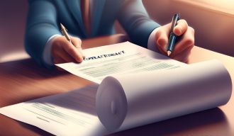 Un homme signe une rupture conventionnelle